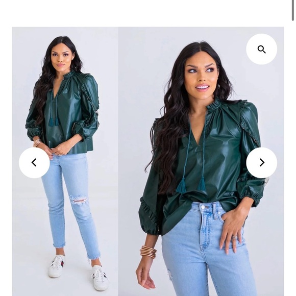 Karlie Pleather Ruffle Top - Picture 2 of 6